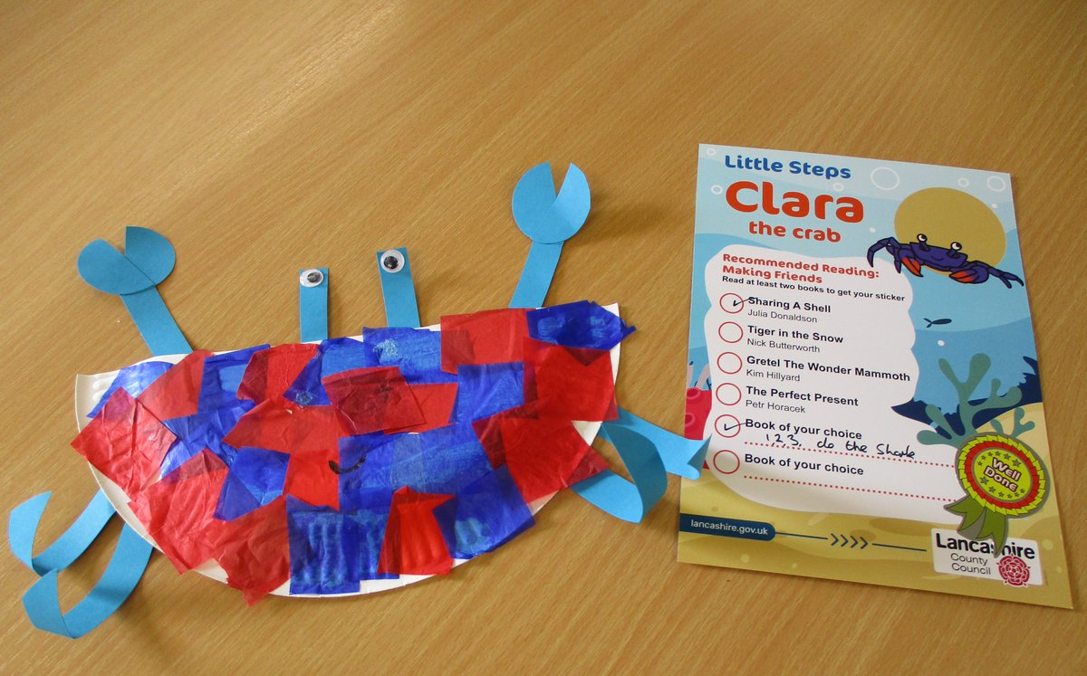 LancsLibraries's tweet image. St. Oswald&apos;s reception class had a brilliant time visiting #LongtonLibrary, where they enjoyed listening to stories and made #LancsLittleSteps Clara the Crab characters.