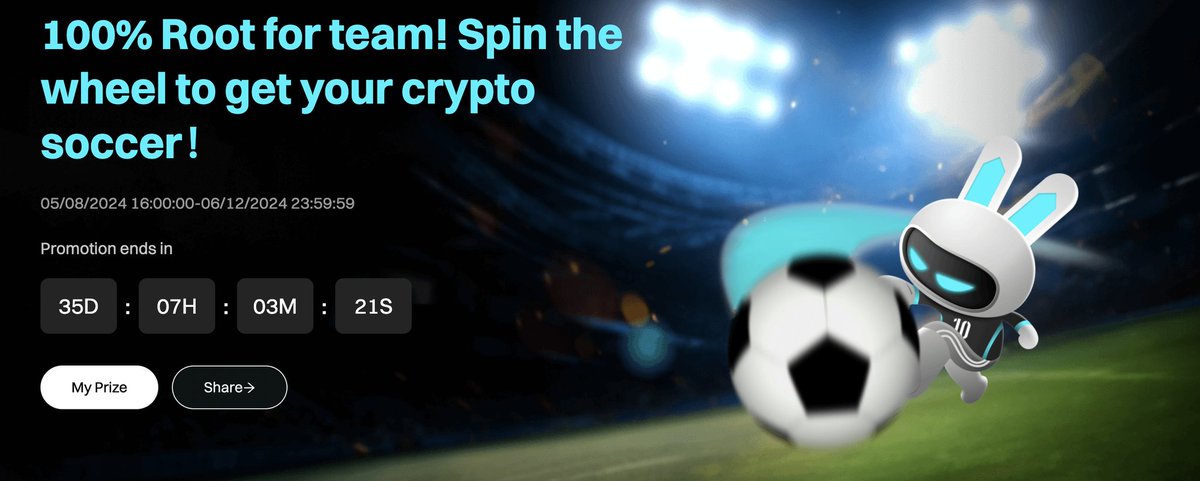 🌟 UEFA EURO 2024 is about to kicks off! Ready to dive into the cypro soccer event and be part of the exciting journey ahead on #Bitget, uh? Don't miss out on this opportunity! 🔥 100% Root for team! Spin the wheel to get your crypto soccer！ Link to the event page: