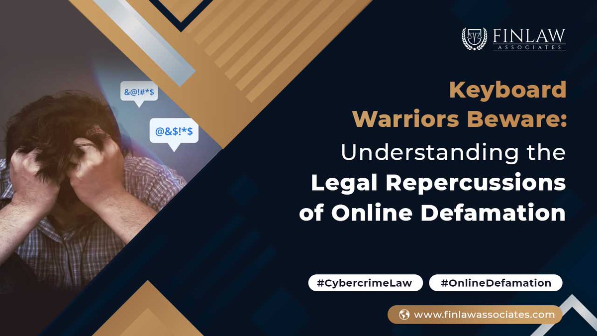 Gain critical insights into the #legal impacts of #onlinedefamation in today's digital era, from the challenges of anonymous attacks to navigating #cyberlaw. 
Read the full article for navigating cyber law👇
tinyurl.com/nhab2xey

#finlawassociates #CyberSecurity #OnlineSafety
