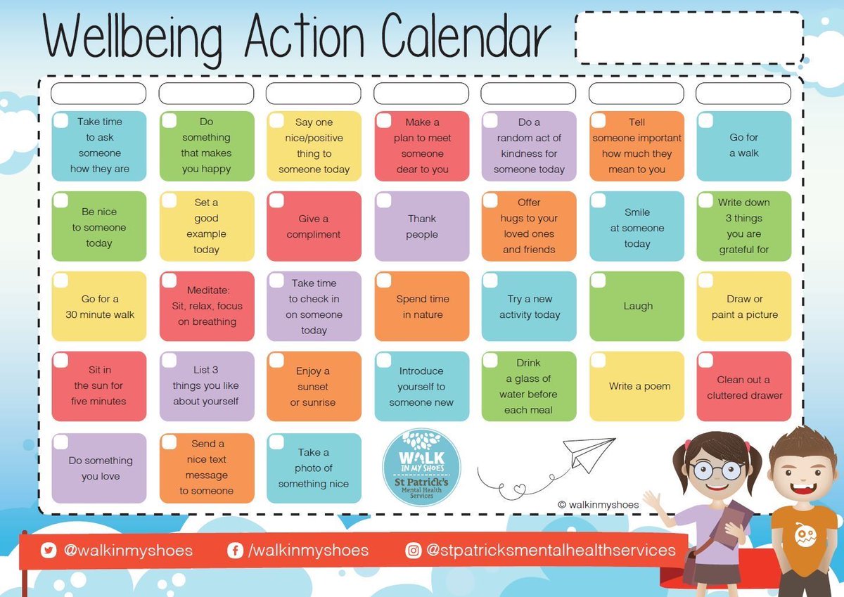 Love these well-being actions #wellbeingWednesday
