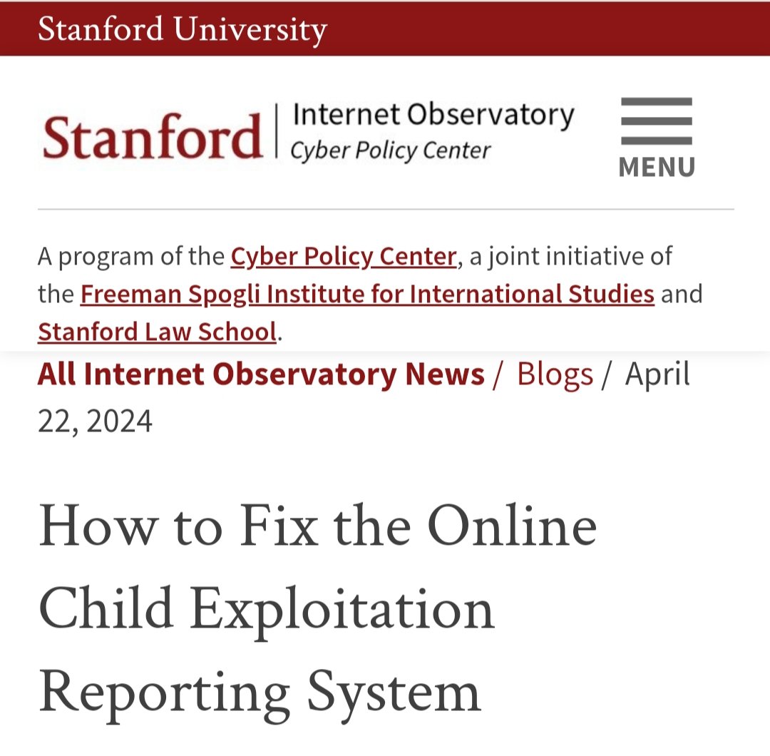 #ChildOnlineProtectionUpdate #Report @stanfordio #AI Child Sexual abuse Images/Videos generated by Artificial Intelligence (AI) could overwhelm the reporting channels & systems. ~ Report from Stanford Internet Observatory cyber.fsi.stanford.edu/io/news/cybert… #ChildOnlineProtection