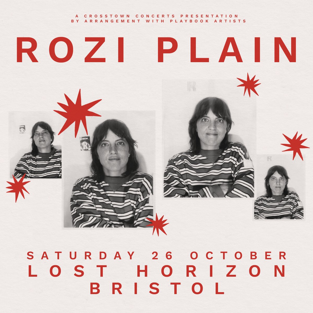 .@ROZIPLAIN plays @LostHorizonHQ Bristol on Saturday 26th October. Tickets are on sale Friday at 10am: crosstownconcerts.seetickets.com/event/rozi-pla…