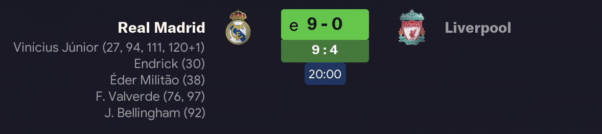 Fired up @FootballManager & just loaded it up to see this... imagine being 4-0 up against Real Madrid from the first leg to go and lose 9-0 at the Bernabeu 😂
