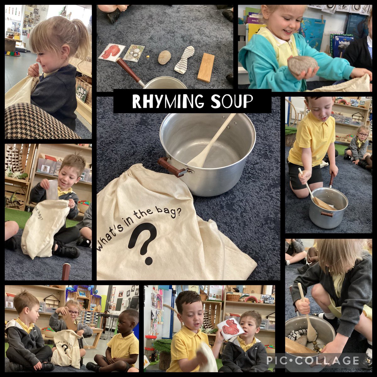 ldil81's tweet image. Sock-Clock-Rock-Block-Lock …. Busy making Rhyming Soup down in Nursery Blue #eyfsphonics #rhyme #rhymingsoup #ReadyForReception