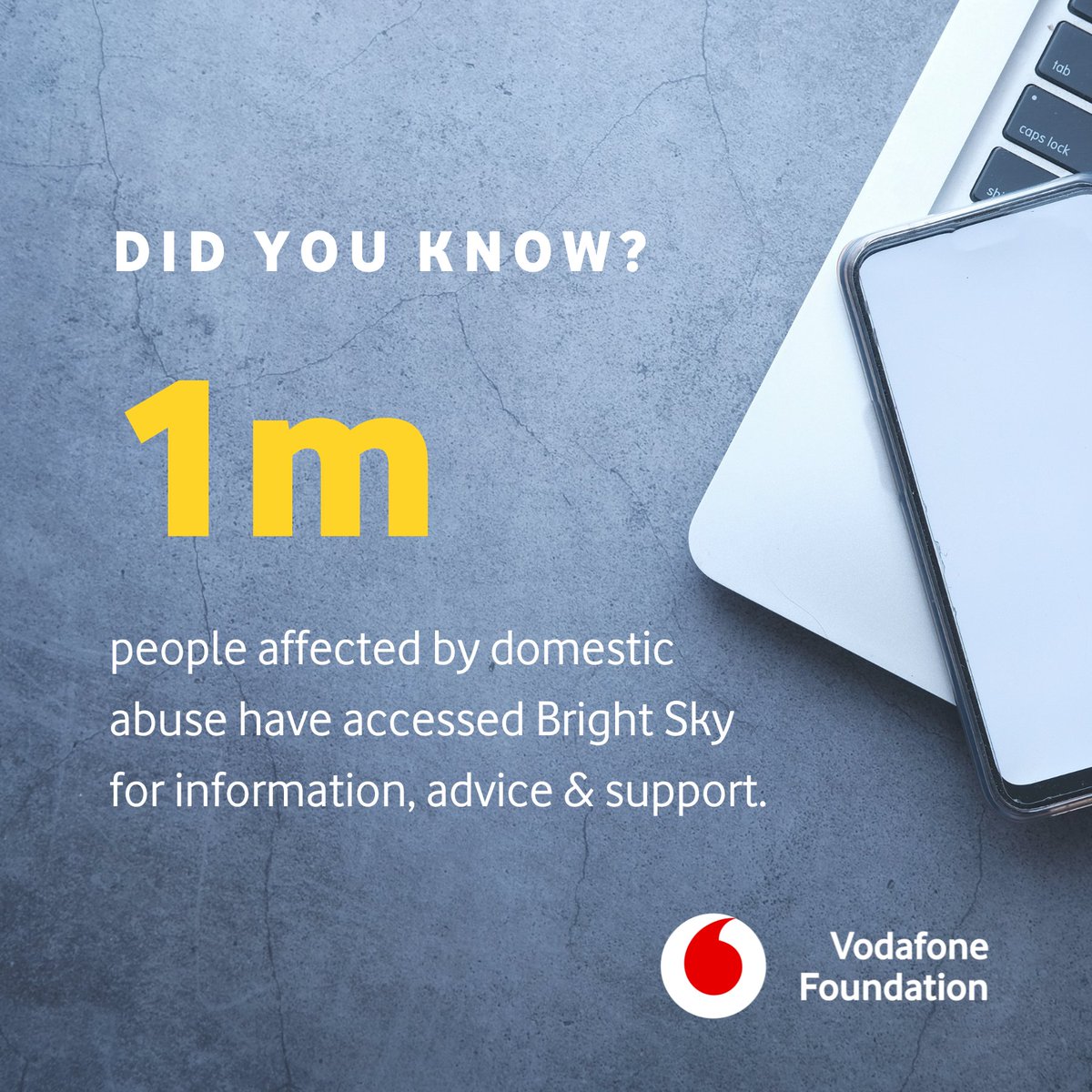 #BrightSky has reached a milestone moment, providing information, advice and support to over one million people affected by domestic abuse. Download the app for free via the App Store and Google Play. Find out more: vodafone.com/news/vodafone-… #VodafoneFoundation #DomesticAbuse