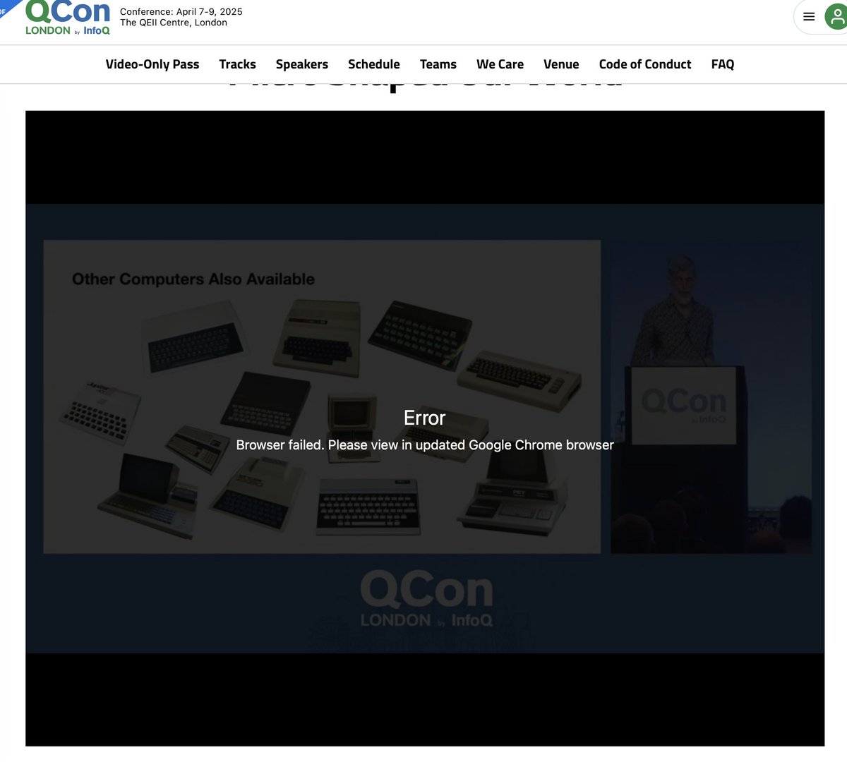@QCon did you know your videos are not playing properly on Safari on MacOS (although they are fine with Safari on iPadOS?

This is very inconvenient; any suggestions (apart from use Chrome, which I don't want to do)