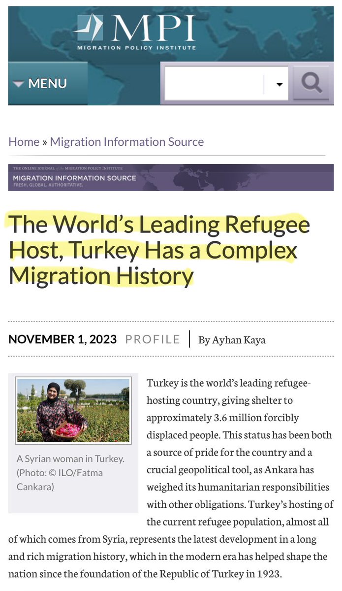The World’s Leading Refugee Host, Turkey Has a Complex Migration History | @MigrationPolicy | Link ⬇️