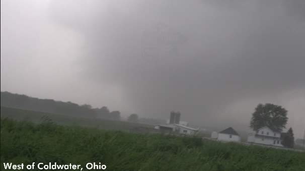 Screen grab from my video of the large #Tornado West of Coldwater, Ohio on May 7th! Video up tomorrow ! #ohwx @NWSILN @ReedTimmerUSA @spann @NickDunn_WX @OHNewsWeather