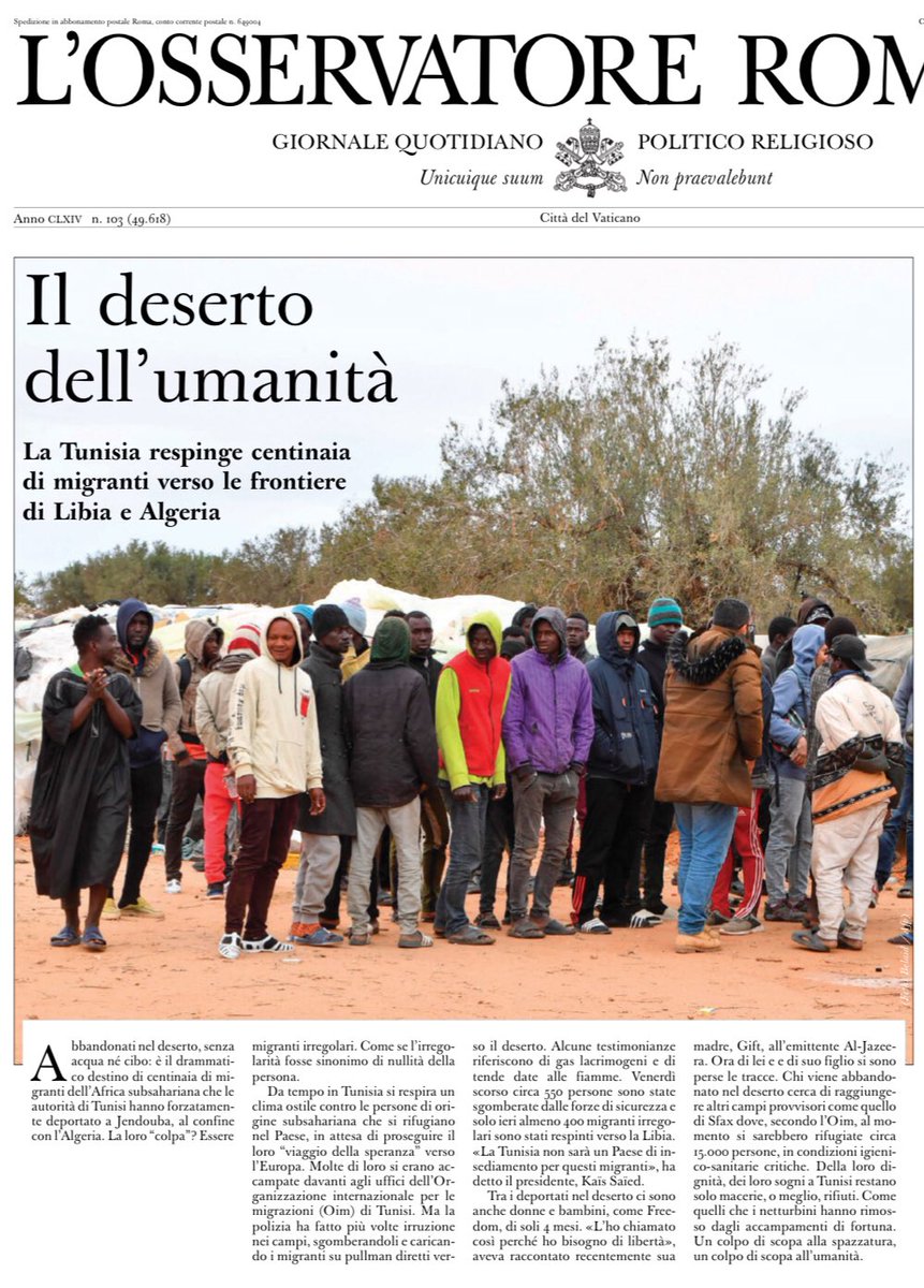 La Tunisia respinge (nel deserto) centinaia di migranti verso le frontiere di Libia e Algeria