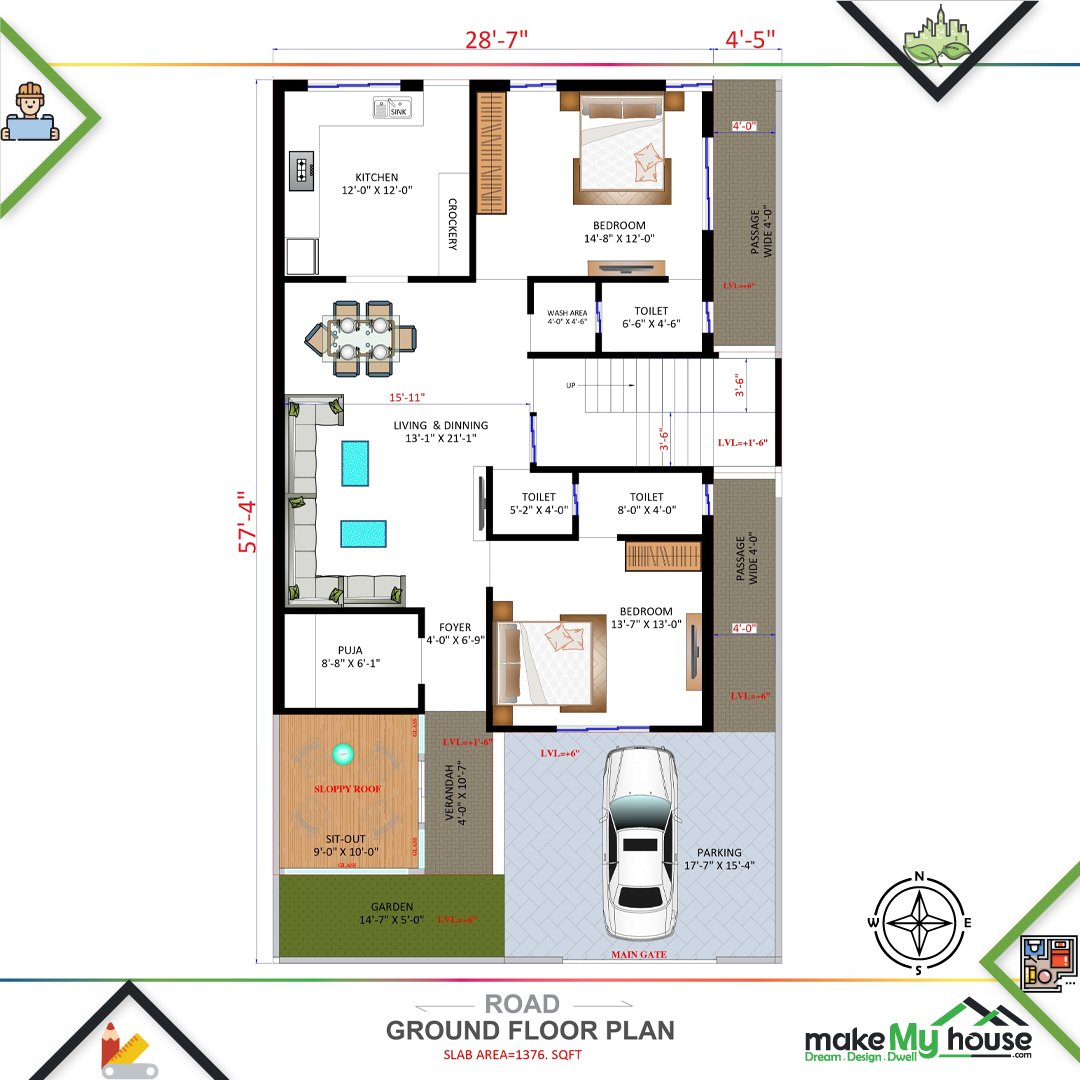 Take a closer look at our best ground floor plan design and start envisioning your dream home!🏠

For More Information Contact
📧 contact@makemyhouse.com
📞1800-419-3999 

#houseplanning #homeexterior #exteriordesign #architecture #indianarchitecture #architects #bestarchitecture
