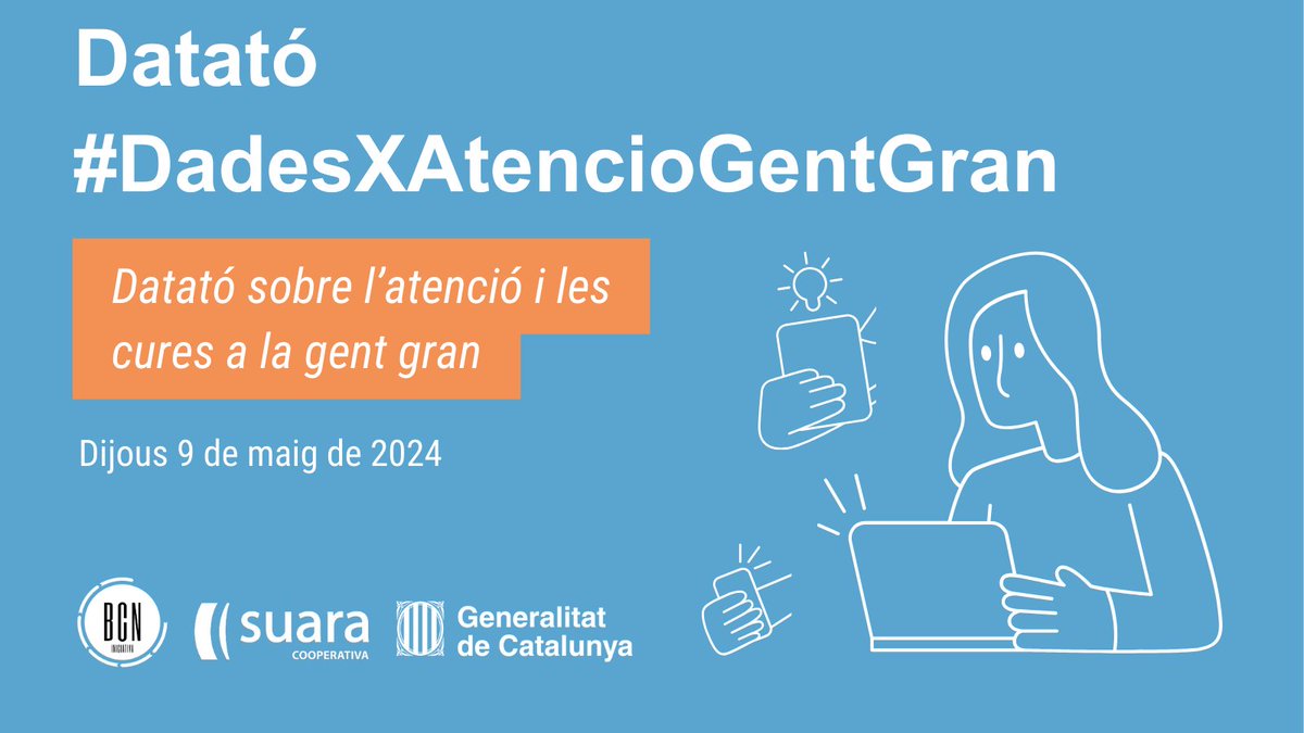 🚀 T’apassionen les #dadesobertes? Participa a la #Dataton #DadesXAtencioGentGran Col·labora en la cerca de dades per crear una web de visualitzacions de dades #datalover @suaracoop 📆9/5 📍BCN ⏰15h -18h 📲+ info i inscripcions👉🏻👉🏻bit.ly/DatatóXAtenció…