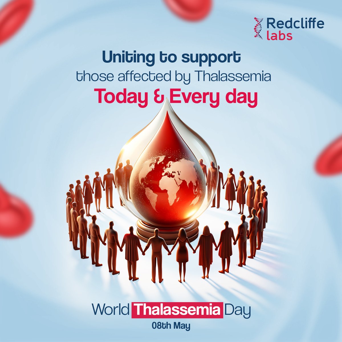 Thalassemia is an inherited disorder characterized by reduced hemoglobin levels and a decrease in the production of RBC. Understanding the disorder’s effects on the body is crucial for timely action. On World Thalassaemia Day, let's raise awareness. Be aware & share the care.