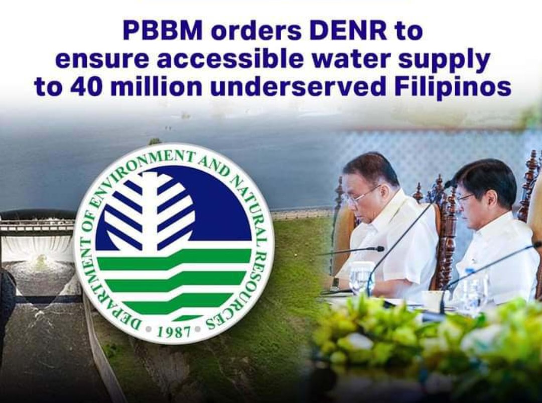 President Ferdinand R. Marcos Jr. ordered the national government to come up with concrete solutions on how the government will be able to provide sufficient water supply to at least 40 million Filipinos who have no access to freshwater. #PBBM