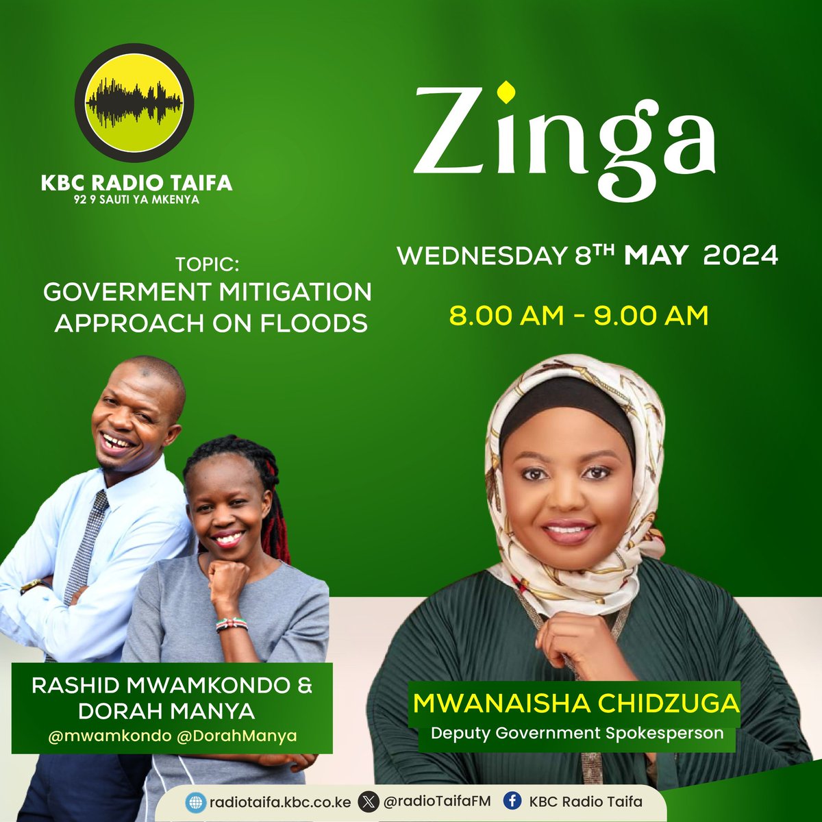 Up next Gumzo Pevu #Zinga @RadioTaifaFM @mwamkondo @DorahManya