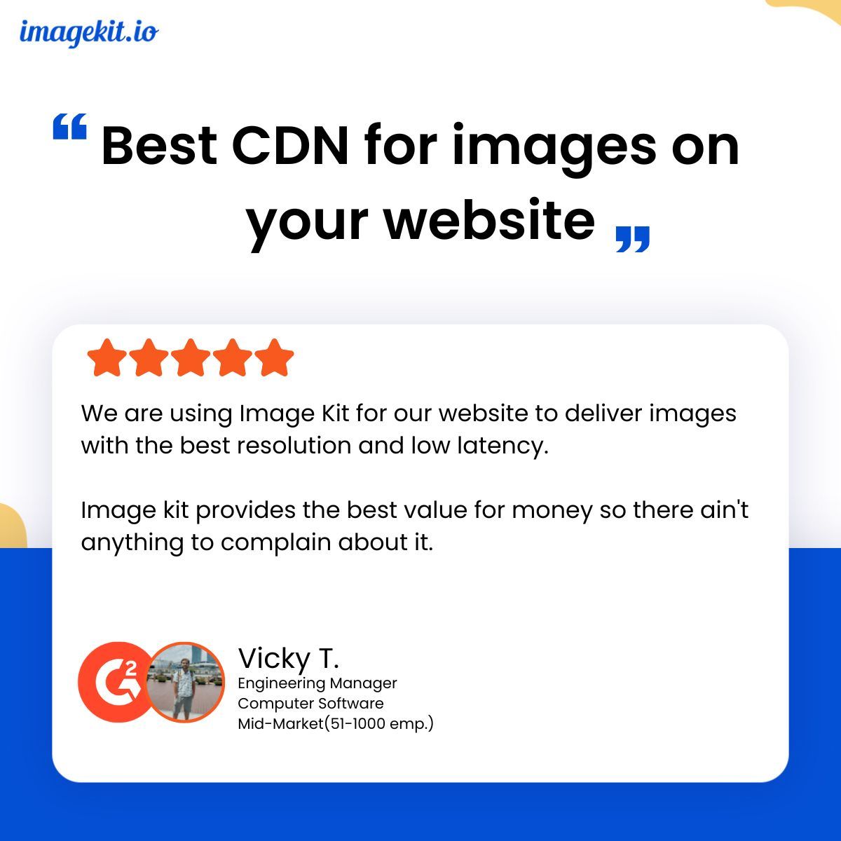 ImagekitIo's tweet photo. ๐ Appreciate the Support! ๐
Big thanks to Vicky T. for the amazing review! ๐คฉ
It's fantastic to know that you're finding value in our service.
#ImageKit #CustomerFeedback #ImageKitReview #SolvingChallenges #CustomerSatisfaction https://t.co/RSxA4OhvFZ