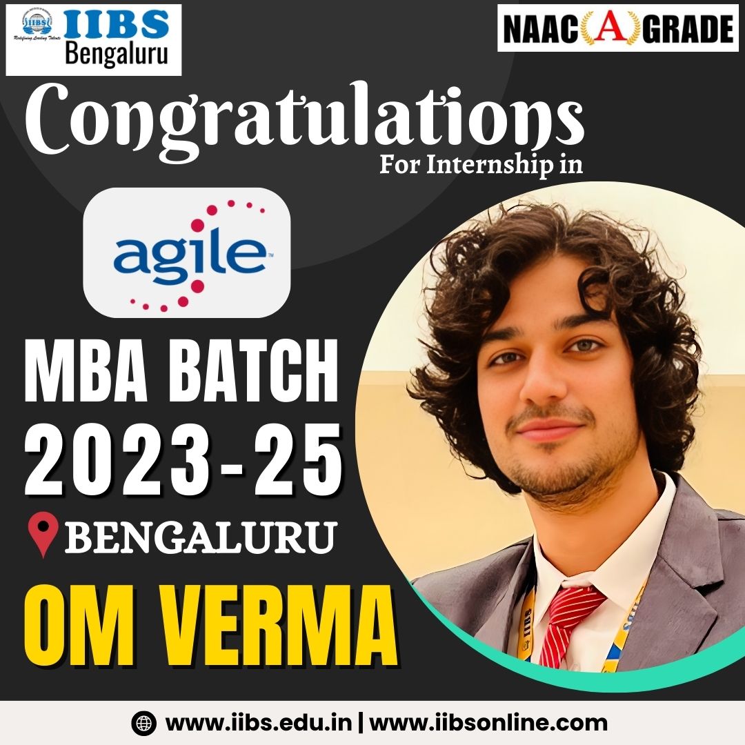 Congratulations to Om Verma for securing a campus internship #opportunity at #Agile from the #IIBS #MBA batch 2023-2025! We are incredibly proud of Om's accomplishment.

#internship #interns #campus #internship2024  #placement #career #bschool #growth #bangalore #bengaluru