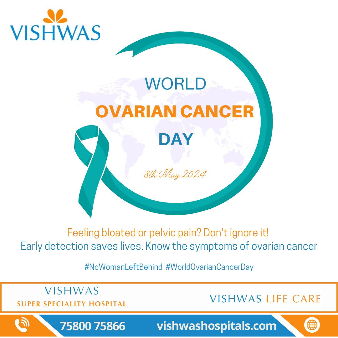 World Ovarian Cancer Day: raising awareness, supporting patients, advocating for research, early detection, and better treatment.

#WorldOvarianCancerDay #OvarianCancerAwareness #KnowOvarianCancer #FightOvarianCancer #EarlyDetectionSavesLives #SupportOvarianCancerPatients