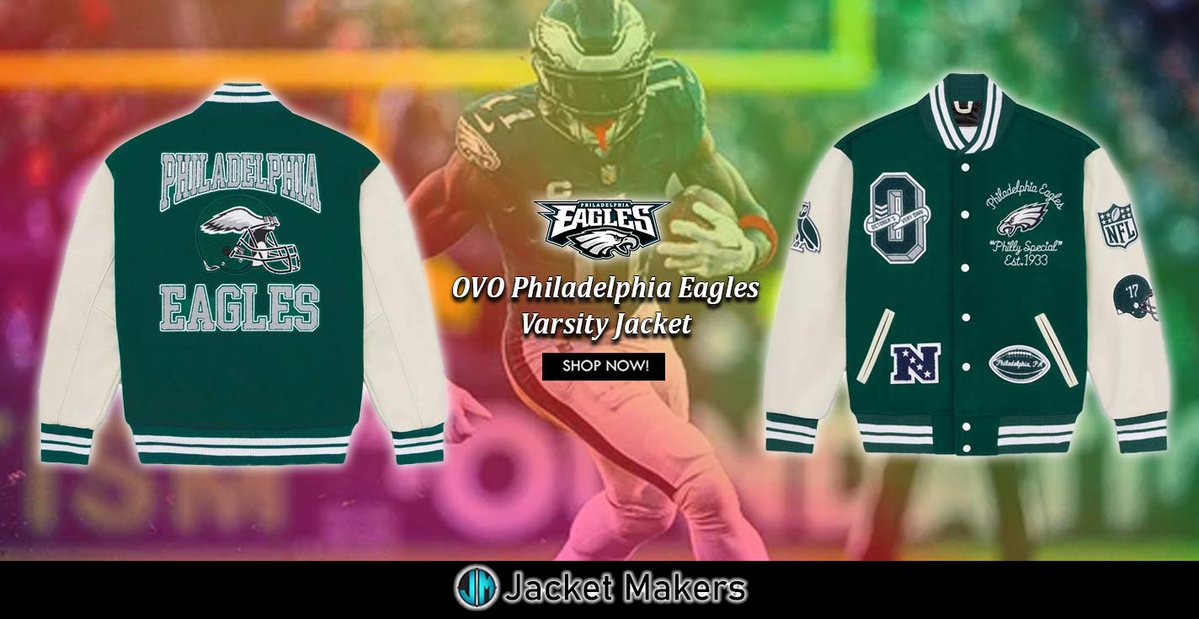 #OVO Green/White #PhiladelphiaEagles Full-Snap #Varsity Jacket.
jacketmakers.com/product/philad…
#Mens #Women #OOTD #Style #Fashion #Outfits #Costume #Cosplay #Gifts #Jacket #FlyEaglesFly  #Drake #PhillyDawgs #GoDawgs #Eagles #eaglesnation #OVOStyle #libra #viral #clothes #shopnow