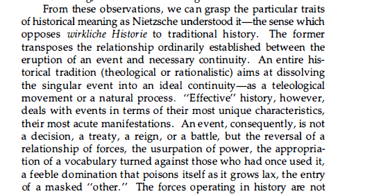 Nietzsche, Genealogy, History  - Foucault defines the event