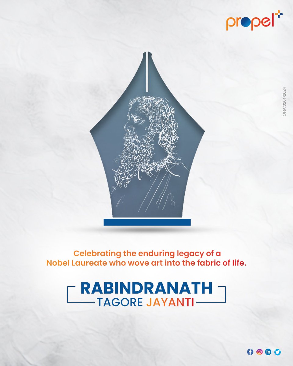 Rabindranath Tagore, the Nobel Laureate, poet, composer, and educator, left an undeniable mark on the world. Let us celebrate his legacy on his birth anniversary. Happy Rabindanath Tagore Jayanti. ✨

#rabindranathtagore #rabindranathtagorejayanti  #realestate #Propel #newventure
