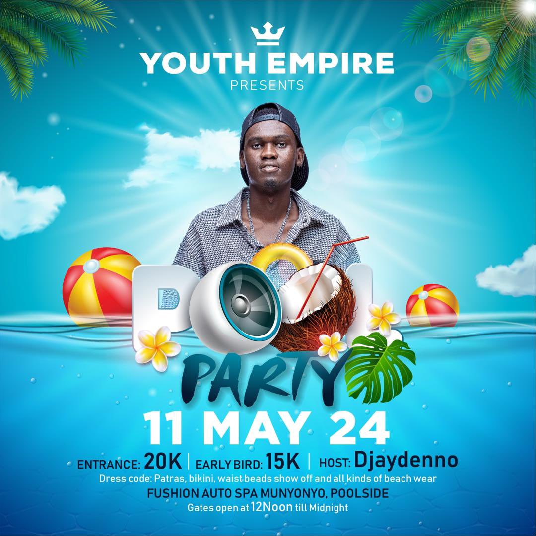 This Saturday, we are turning it up courtesy of the Youth Empire at Fusion Auto Spa, Munyonyo - Poolside! Let’s get the party vibes up ⬆️