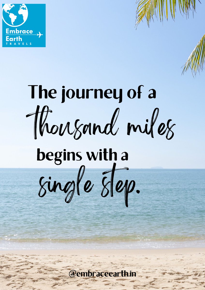 EmbraceT83482's tweet photo. Start your journey to endless possibilities with a single step! 🌍✨Let these words ignite your wanderlust and inspire you to embark on the adventure of a lifetime. Every step forward is a step closer to unforgettable experiences. Are you ready to begin? #journeybegins #adventure https://t.co/X7ivCJR0Pg