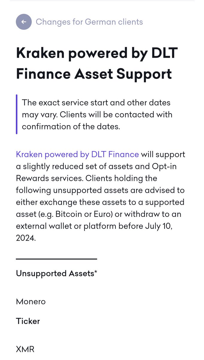 Separating money from the state continues Monero delistings 👇🏻 2024 Jun -  Kraken (Germany, Ireland, Belgium) 2024 Feb - Binance (global) 2024 Jan -  OKX (global) 2022 Sep - Huobi (global) 2021