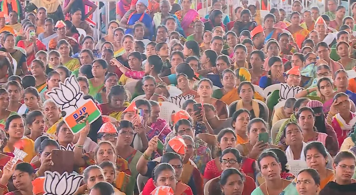 The BJP believes in the 'Nation-First' principle. But the Congress and BRS, on the other hand, works on the 'Family-First' principle in Telangana. - PM @narendramodi