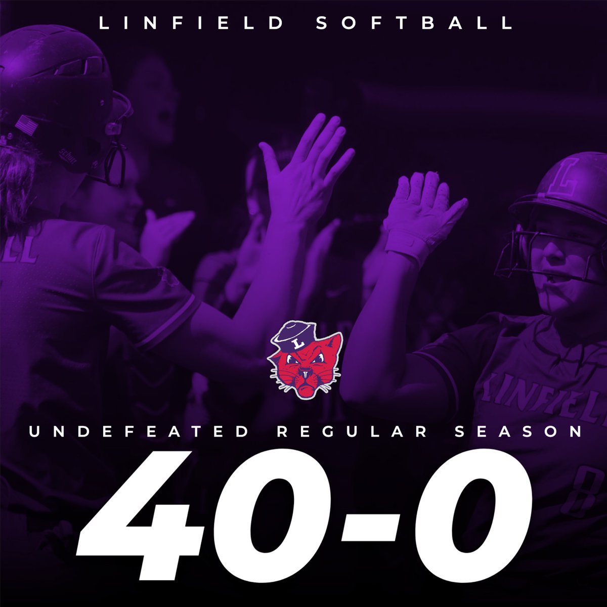 Top-ranked Linfield becomes just the second program at all levels of college softball to record an unblemished regular season🟣🥎

Read more at: bit.ly/4butNJc

#RollCats | #Catball | #d3softball