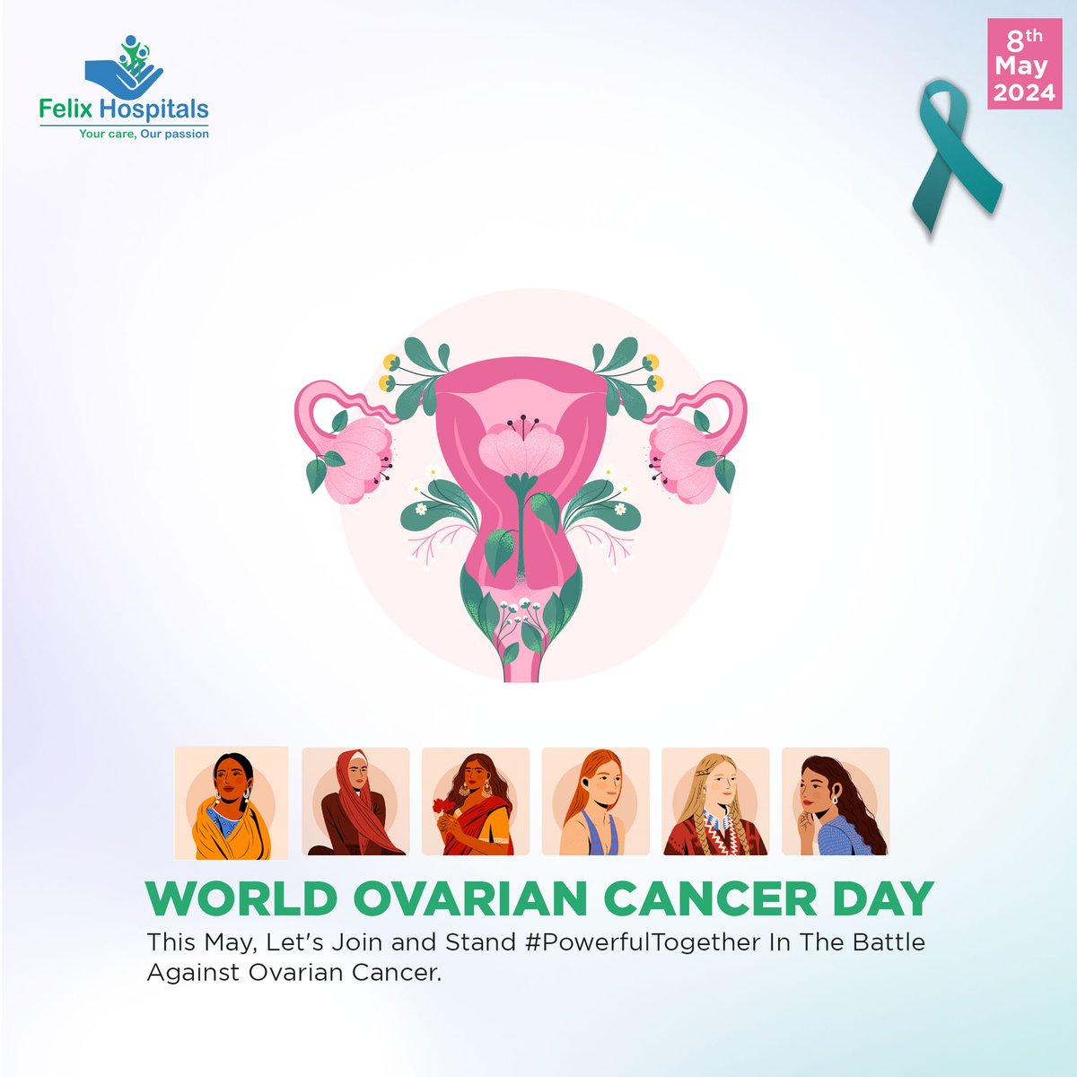 WORLD OVARIAN CANCER DAY

This May, Let's Join and Stand #PowerfulTogether In The Battle Against Ovarian Cancer.

#Cancer #ovariancancer #BeatCancer #letsgo #besthospitalinnoida #hospitalnearme #HealthCheckup #everyone #hospitalinnoida #exploremore #felixhospital
