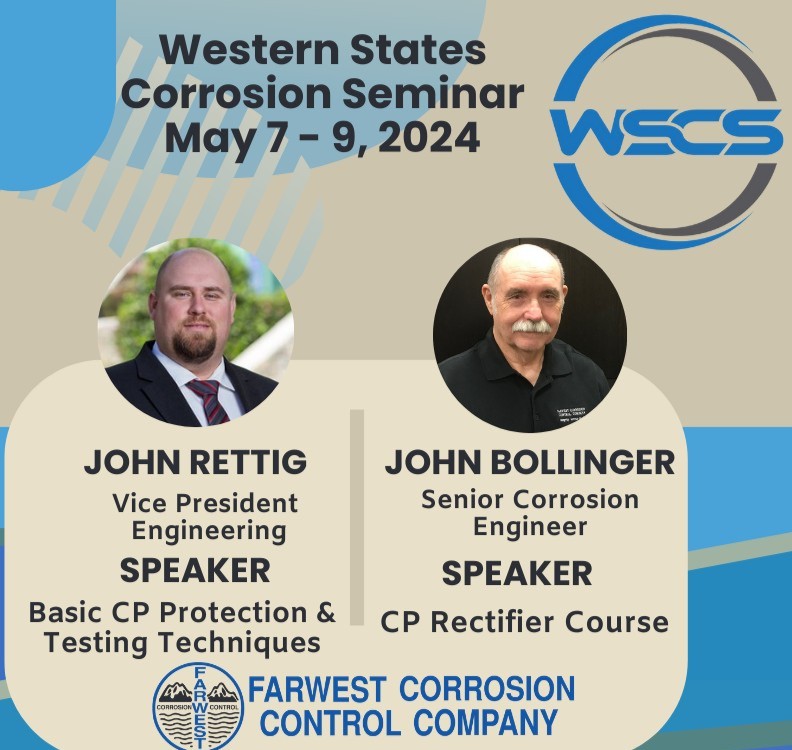 Join us at Western States Corrosion Seminar in Pomona, CA! John Bollinger leads CP Rectifier Courses & John Rettig presents CP Protection & Testing Techniques.

📍 Pomona, CA
📅 Happening Now!

#WesternStatesCorrosionSeminar #CorrosionEngineering #ProfessionalDevelopment