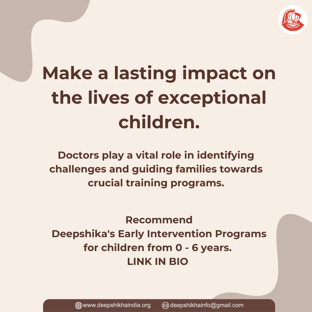 As doctors, you play a pivotal role in supporting children with special needs on their unique journeys. 

Get in touch to learn more about our Early Intervention Programs and how you can help children with special needs.

#ngo #childcare #supportchildren #specialneeds