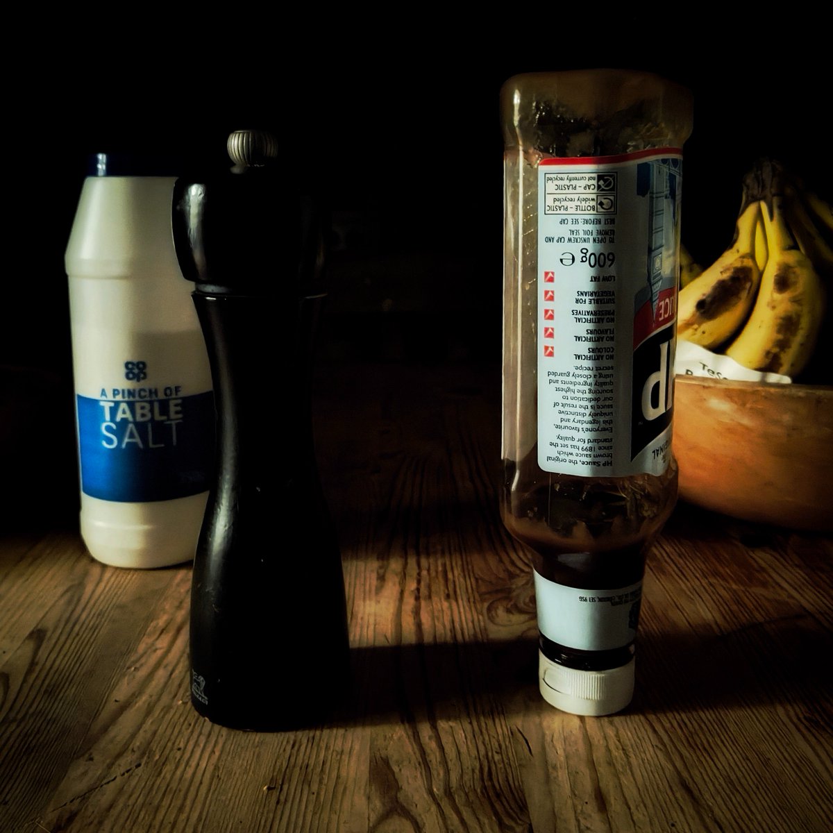 Still Life with Salt, Pepper and HP Sauce