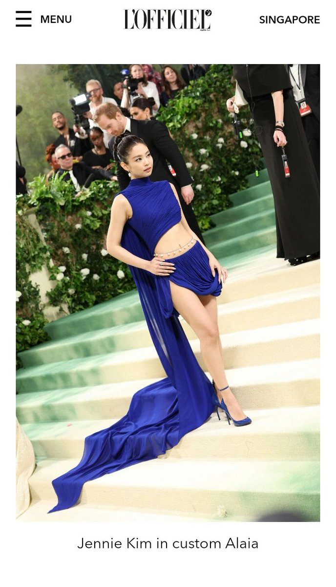 Jennie listed as the best dressed celebrity at the 2024 Met Gala by L'officiel Singapore