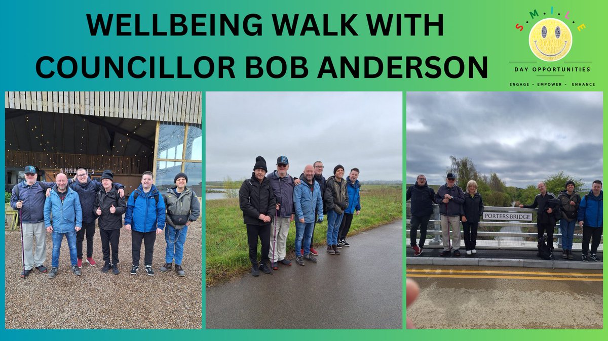 Rossington SMILE enjoyed a well being walk with Councillor Bob Anderson to Annabel's Cafe. facebook.com/annabelscoffee… @DoncasterDamian @MyDoncaster #WellbeingWalks #HealthWalks