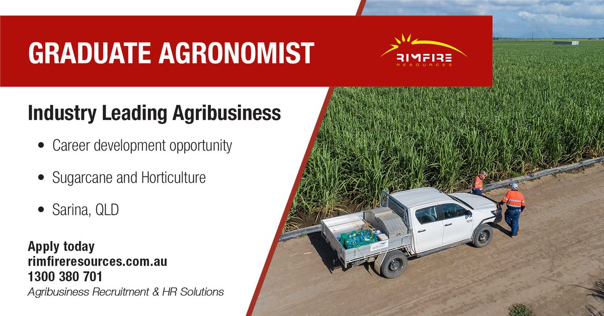 Fantastic opportunity for a graduate or early career professional looking to build a successful career in agronomy.

Apply today: adr.to/qzzucai

#graduate #careers #agriculture #agribusiness #agjobs #jobs #rimfireresources