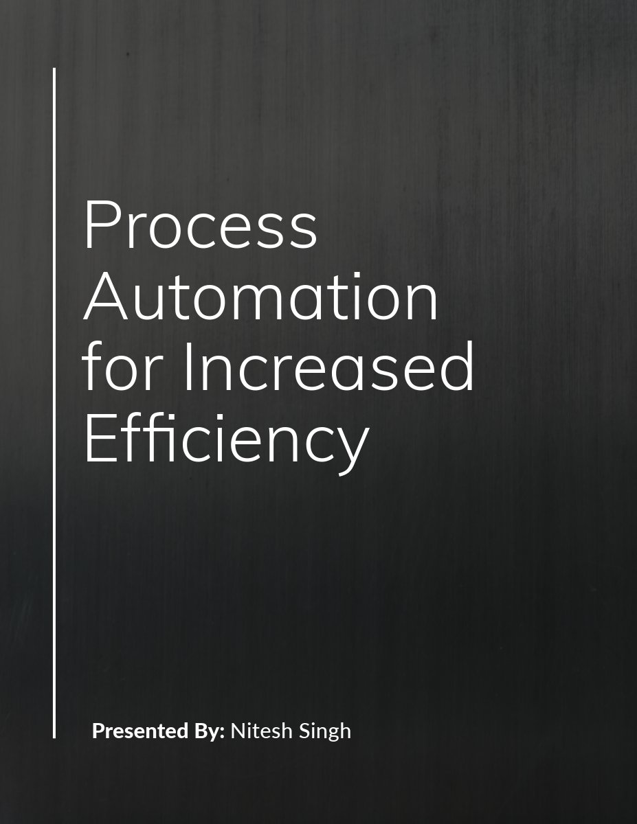 Unlock efficiency with process automation! Streamline tasks, reduce errors, and boost productivity. Embrace automation for cost savings and business growth.
 #ProcessAutomation #Efficiency #Productivity