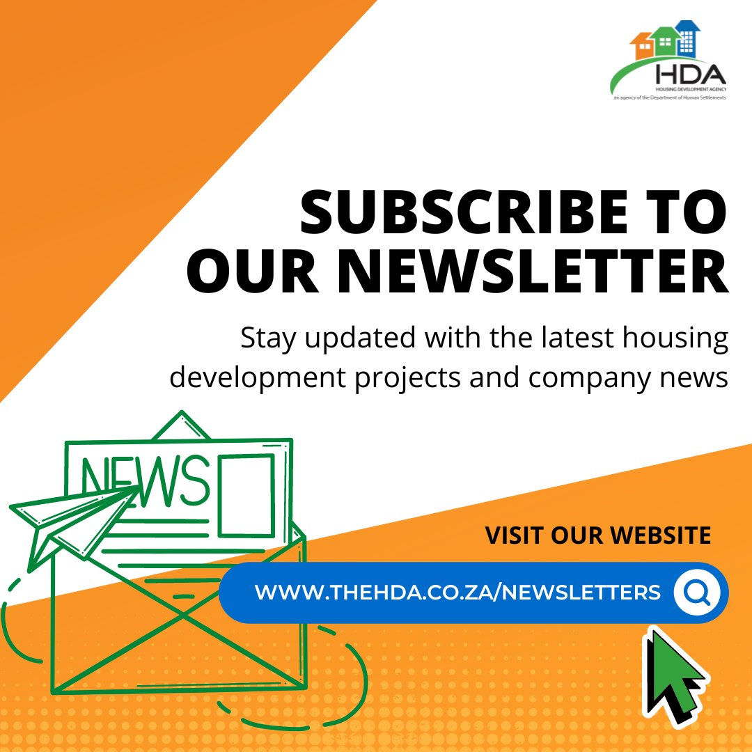 Subscribe to our newsletter to stay updated with the latest housing development projects and company news.

Click here to subscribe: thehda.co.za/multimedia/new…

#ShelterForAll #HabitatForHumanity #HumanHabitats #DecentHousing #CommunityBuilding #HousingInitiatives #AccessibleHousing