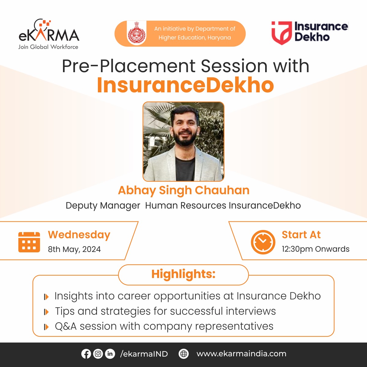 Join us for an exclusive pre-placement session with Insurance Dekho and unlock the secrets to acing your job interviews! Gain valuable insights into the company's culture, expectations, and tips for success straight from the experts. 
#PrePlacement #CareerPrep #InsuranceDekho