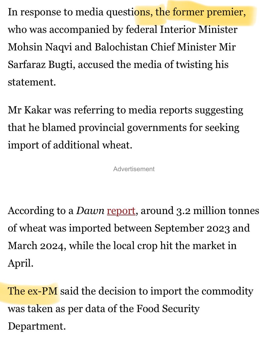 Dawn is a great newspaper with brilliant staff and writers, but we don't have to remind it that Mr. Kakar was the former caretaker Prime Minister. Please refer to him as the ex-caretaker PM, not ex-PM or former premier. @dawn_com @abbasz55 @mightyobvious