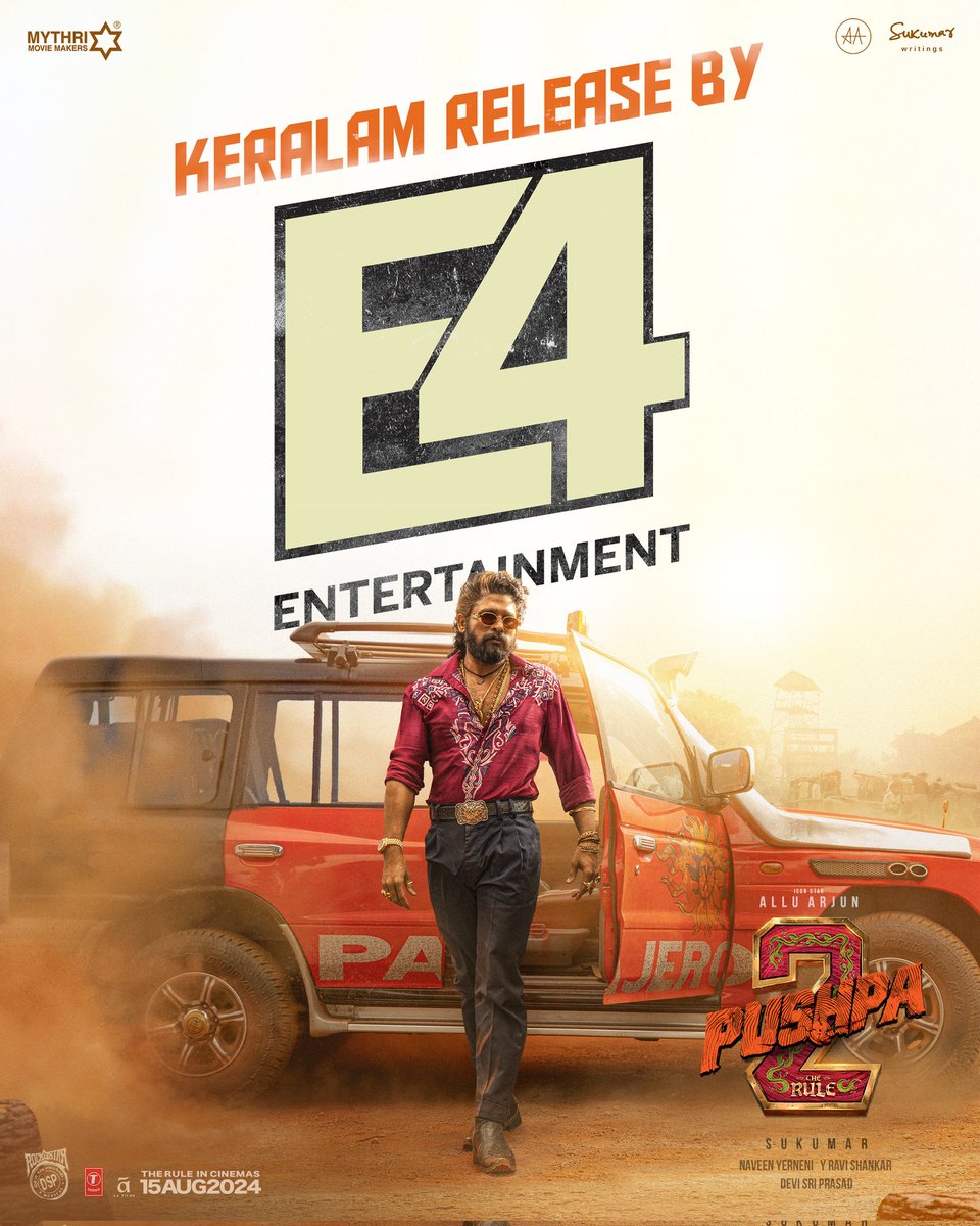 The God's own country is all set for the euphoria of Pushpa Raj ❤‍🔥 #Pushpa2TheRule Keralam Release by @E4Emovies 💥💥 Grand release worldwide on 15th AUG 2024. ▶️ youtu.be/wboGYls1Bns Icon Star @alluarjun @iamRashmika @aryasukku #FahadhFaasil @ThisIsDSP @MythriOfficial…