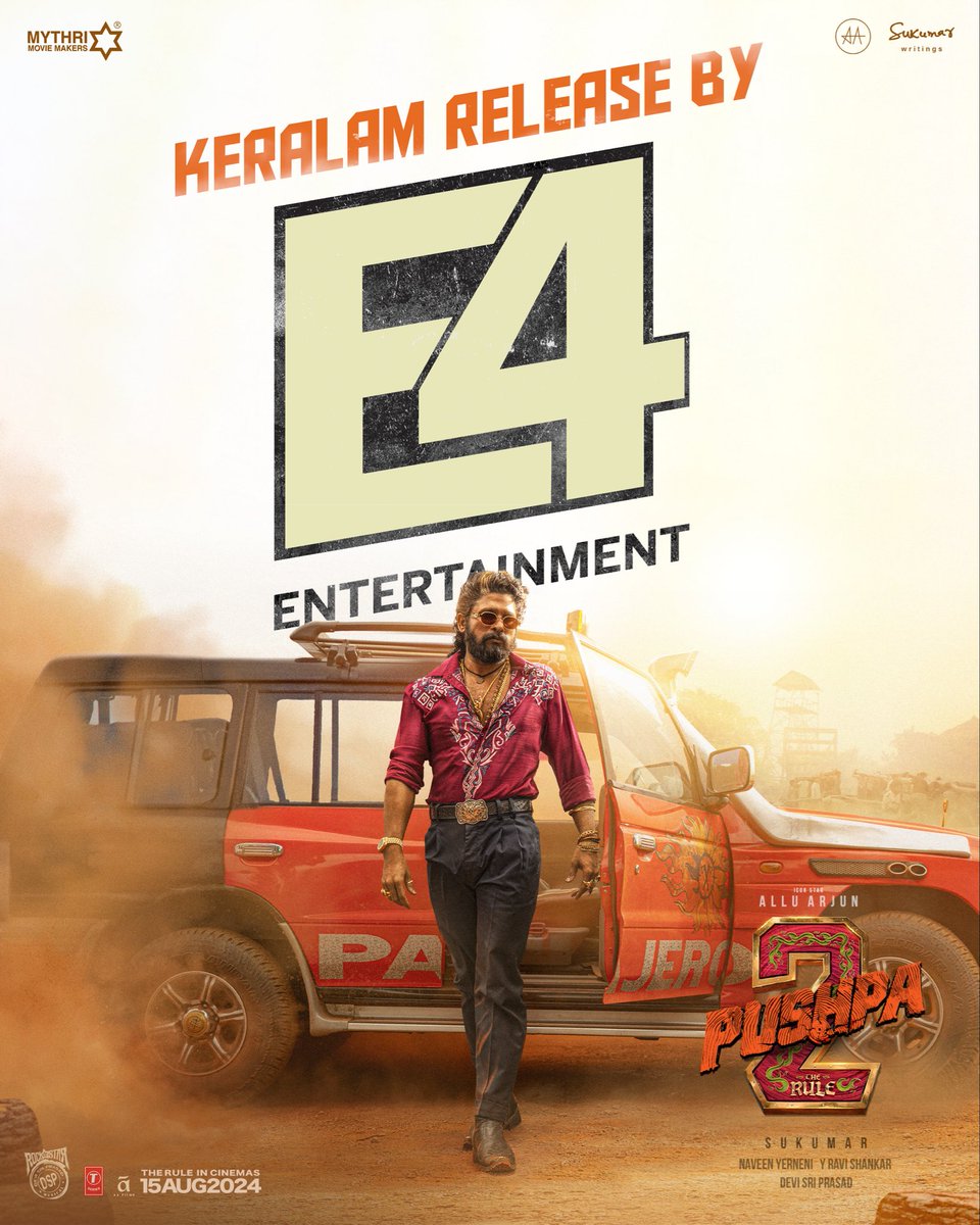 #Pushpa2TheRule Keralam Release by @E4Emovies 💥💥 Grand release worldwide on 15th AUG 2024. ▶️ youtu.be/wboGYls1Bns Icon Star @alluarjun @iamRashmika @aryasukku #FahadhFaasil