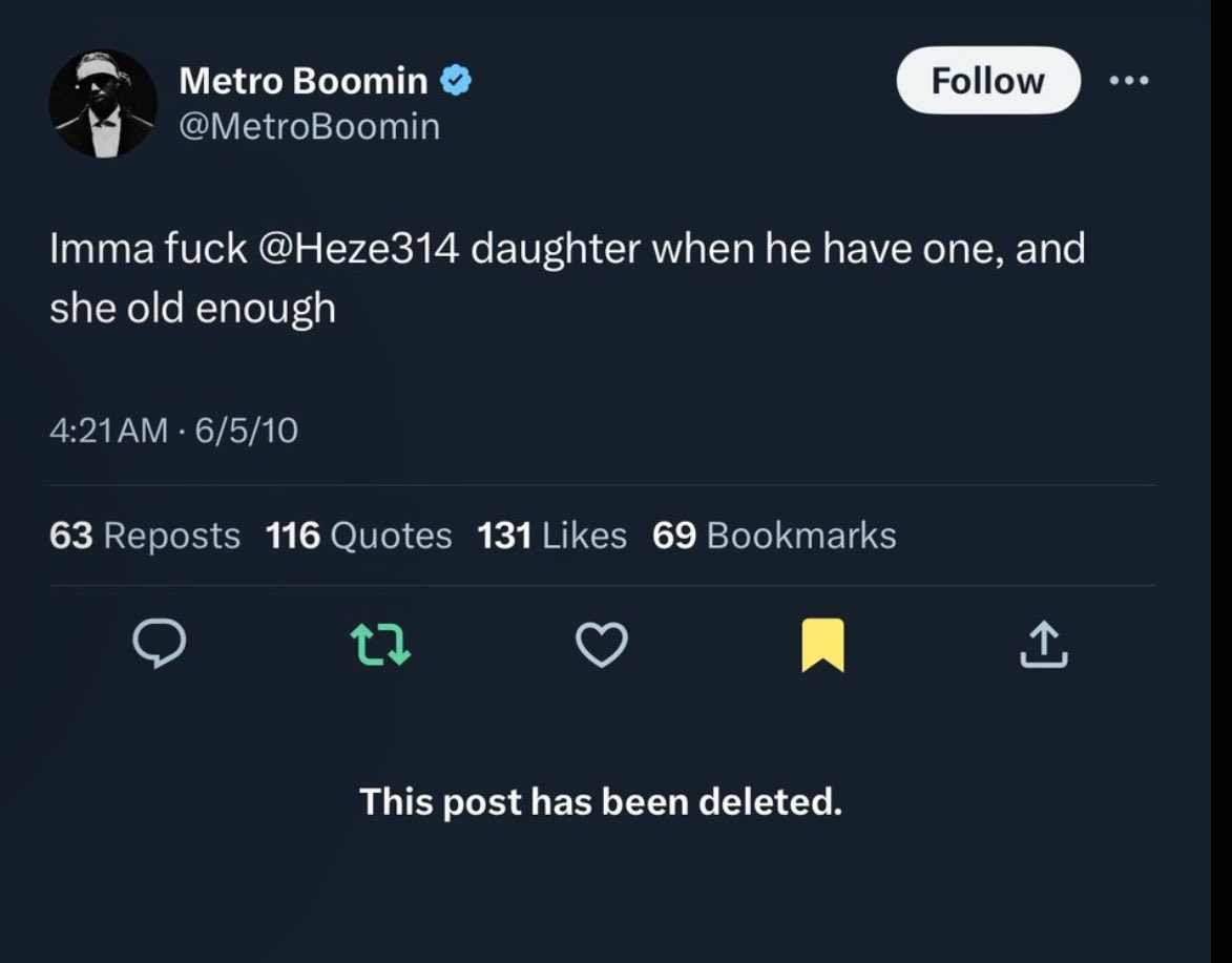 Metro deleted a tweet