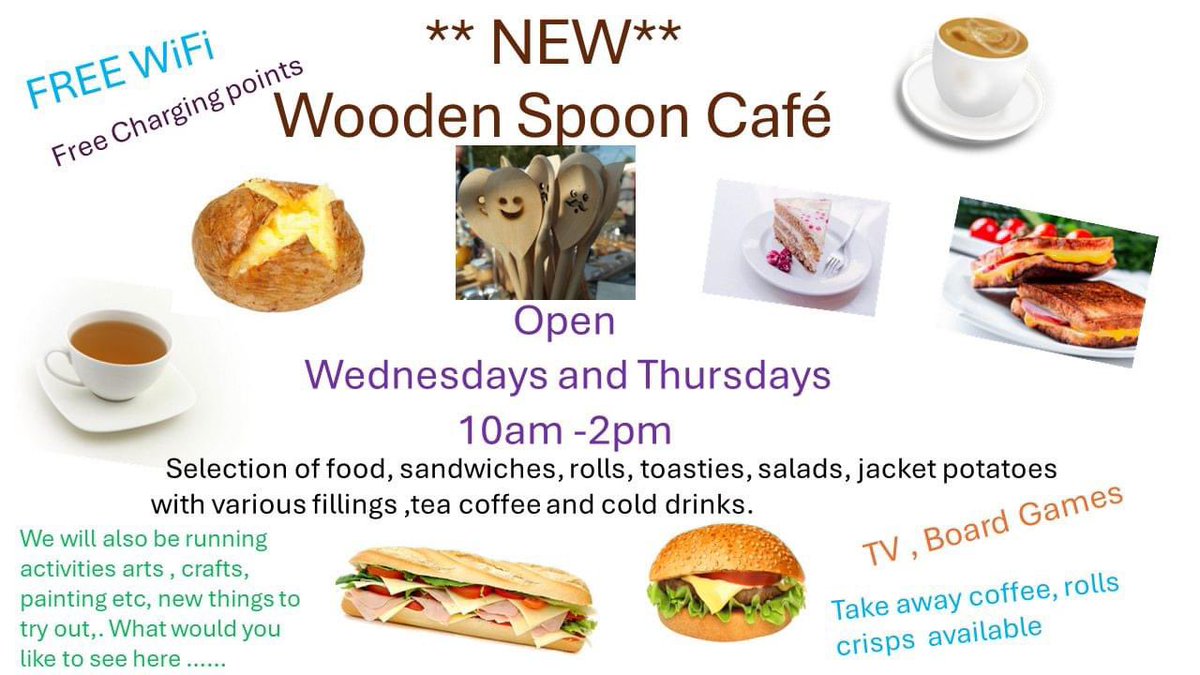 new openings if your in the area free wifi , charging , games and of course food… come and say hello. the Swansea Centre forDeaf  people ..57 a Neath Road Hafod   SA1 2HW