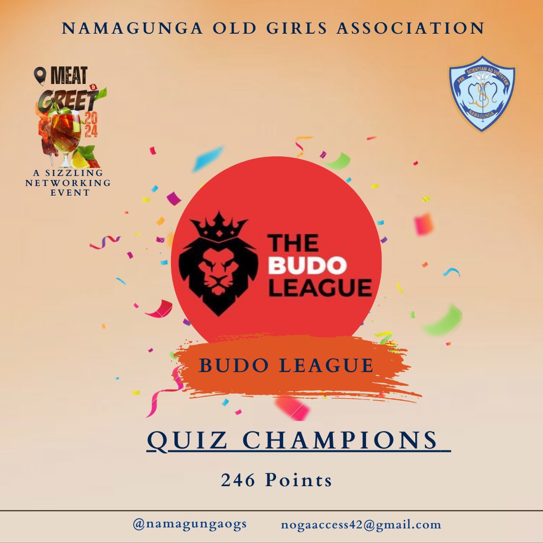 The team that did not come to play, they came to slay... @TheBudoLeague emerged as the Meat & Greet Quiz Champions, with a total of 246 points. Congratulations are in order👏🏾, and a rematch is needed soon. #NOGAMeatandGreet