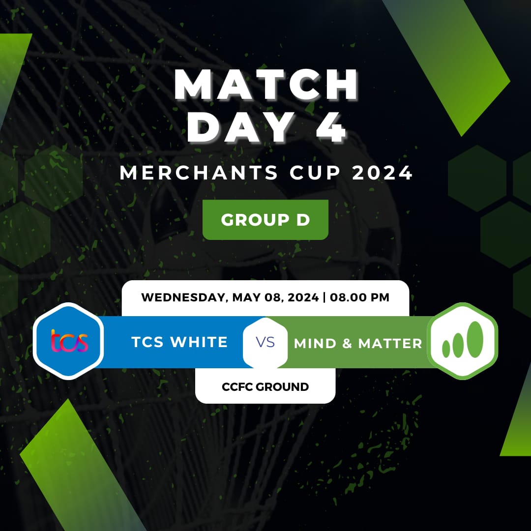 MindandMatterin's tweet photo. Mind and Matter is once again hitting the field with unparalleled team spirit and zest in Match 4 of the prestigious Merchants Cup, hosted by the CC&amp;FC. This round, they're squaring off against TCS White!
Come on Mind and Matter!
#MindAndMatter
#MerchantsCup
#MatchDay
#CCFC https://t.co/maZvXiIfLQ