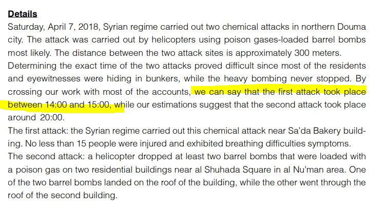 I want to thank @snhr and the person who suggested me to check it. I was searching for a list of the victims dead in Douma on the 7th april 2018. I have not still found it but...important. They spoke about the attack of the afternoon all have forget. Thank #Douma #Syria