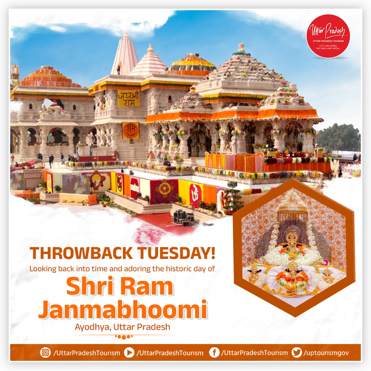 Throwback to an iconic moment in history!
Let's adore the charm of the timeless beauty of #ShriRamJanmabhoomi in #Ayodhya, #UttarPradesh.

#UPTourism #ReligiousTourism #UttarPradeshTourism 
@MukeshMeshram