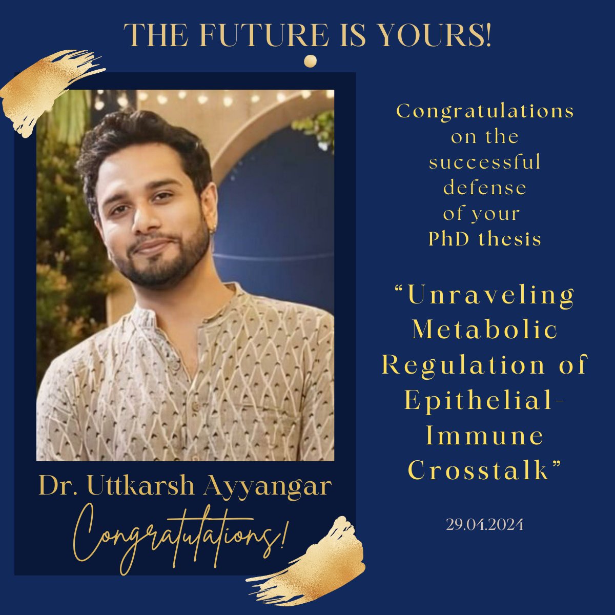 iBRIC-inStem (@dbt_instem) on Twitter photo #PhDone
Congratulations Uttkarsh Ayyangar of <a href="/srikalaraghava1/">Dr. Srikala Raghavan</a> Lab for successfully defending your thesis on 29th April!
We're proud.
<a href="/DBTIndia/">Department of Biotechnology</a> #PhDone
Congratulations Uttkarsh Ayyangar of <a href="/srikalaraghava1/">Dr. Srikala Raghavan</a> Lab for successfully defending your thesis on 29th April!
We're proud.
<a href="/DBTIndia/">Department of Biotechnology</a>