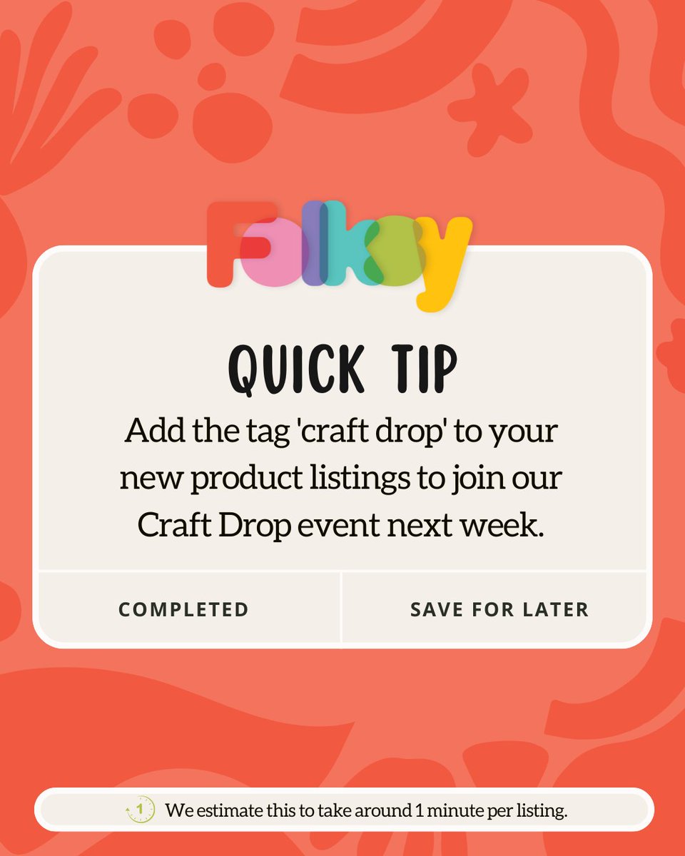 If you're a Plus member adding new products to your shop in the next week, you can take part in our Craft Drop shopping event over 11th-12th May!⁠ ⁠ Just add the tag ‘craft drop’ to your new listings - full deets in the blog. 👇🏻 blog.folksy.com/2024/03/12/fol…